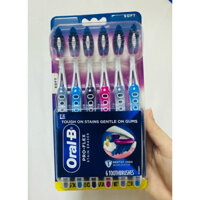 (Set 6 cây) Bàn chải đánh răng Oral-B 3D White Pro-Flex Mỹ