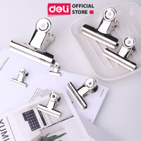 Set 6 chiếc kẹp bướm, Kẹp kim loại đuôi tròn Deli, Kẹp giấy tài liệu văn phòng 19mm 29mm 38mm 51mm - 19mm 6 cái