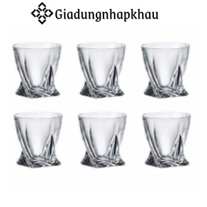 Set 6 cốc Bohemia Quadro 340 ml