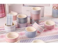 SET 6 CUỘN WASHI TAPE CARO TRANG TRÍ TẬP VỞ/ NHẬT KÍ T-CRAFT ^^