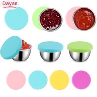 Set 6 Hộp Đựng Nước Sốt Bằng Thép Không Gỉ Chống Rò Rỉ Có Thể Tái Sử Dụng silicone