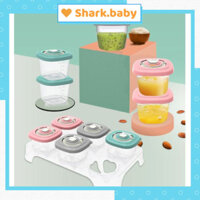 Set 6 hộp trữ đông Misuta, Dụng cụ trữ đồ ăn 120ml có vạch chia ngày tháng