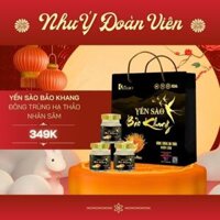 [Set 6 Hũ] Hộp Quà Yến Sào Bảo Khang Đông Trùng Hạ Thảo Nhân Sâm hũ 70ml - Quà Tết - Quà Biếu Tặng