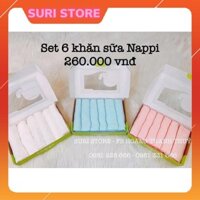Set 6 khăn sữa sợi tre Nappi 30x30cm