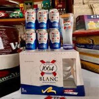 Set 6 lon bia 1664 5%vol 330 ml tặng 1 ly 1664 blanc