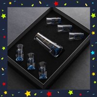 Set 6 ly uống rượu kèm cốc đong thủy tinh pha lê đẹp mắt Z-Shine hàng cao cấp