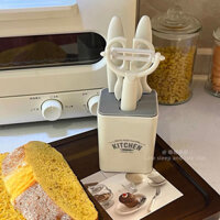 Set 6 món dụng cụ làm bếp màu trắng Kitchen tiện lợi - Bộ dao kéo nhà bếp 6 món decor xinh