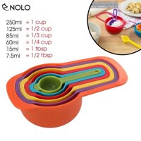 Set 6 Muỗng Ca Đong Định Lượng Gia Vị Bột Ngũ Cốc Cafe Nhiều Màu Chuyên Dụng Cho Nhà Bếp Chất Liệu Nhựa PP