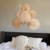 Sét 6 quạt lá cọ lá kè trang tri .gồm 3 quạt to va 3 quạt nhỏ như hình decor phòng ngủ homstay phong cách vintage