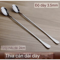 Sét 6 thìa muỗng cà phê khuấy đồ uống inox dầy cứng cáp cao cấp - dài 24cm