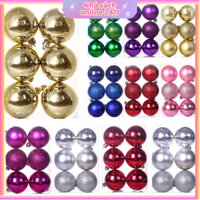 Set 6 trái châu trang trí cây thông Noel lớn 120 li (12cm) đủ màu sắc, châu bóng trang trí giáng sinh