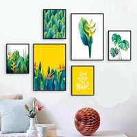 SET 6 TRANH TREO TƯỜNG TROPICAL ĐÃ CÓ KHUNG -TRANH CĂN HỘ CHUNG CƯ GIÁ RẺ- Tranh Có Khung Viền Nhỏ Hiện Đại
