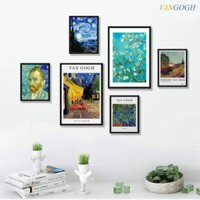 Set 6 tranh Vangogh NHỎ tặng kèm bộ đinh treo