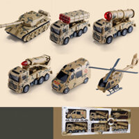 Set 6 xe đồ chơi cho bé, xe ô tô cho bé, công trình, cứu hoả, cảnh sát, quân sự Size To bộ xe công trình Bobby Kids DC2