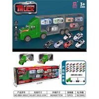 Sét 6 Xe Ô Tô Truck, Bộ Xe Đồ Chơi Cảnh Sát, Xe Đầu Kéo Container cho bé Size Lớn