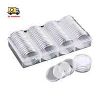 Set 60 Hộp Nhựa Đựng Tiền Xu 40Mm