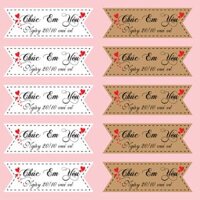 Set 60 thẻ giấy mix 2 màu nâu và trắng- Chúc mừng em yêu 20-10 vui vẻ (Q9013).