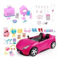 Set 64 Món Đồ Chơi Búp Bê Barbie 11.5 '' Hình Xe Hơi Thời Trang