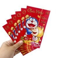 Set 6c bao lì xì doremon chúc mừng năm mới
