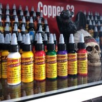 Sét 7 màu mực tập xăm. Tập trên da tập xăm( hàng có sẵn)