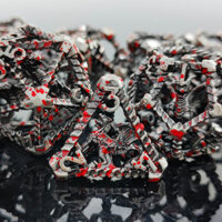 Set 7 xúc xắc đa diện phong cách Dùng Để Chơi Game RPG DND  Coc Running Group Dice Metal Hollow Cthulhu dnd Polyhedron trpg Dungeon and Dragon Board Game d20 Kid 6