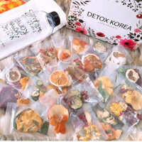 SET 70 Gói DETOX KOREA Trà trái cây sấy khô - TẶNG Kèm Bình PONGDANG Nhựa 1000ml Cao Cấp + Hộp + Túi vải