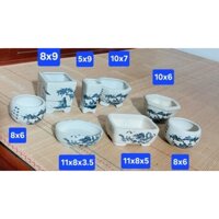 set 8 chậu gốm đẹp trồng cây bonsai mini.