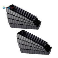 Set 8 Khuôn Làm Bánh Tart Chống Dính Hình Chữ Nhật Với Đáy Có Thể Tháo Rời