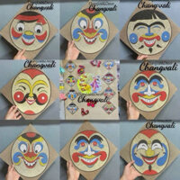 Set 8 mặt nạ vẽ nhân vật dân gian trung thu Truyền thống