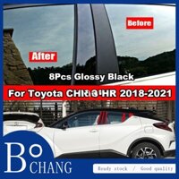 Set 8 Miếng Dán Trang Trí Cửa Sổ Xe Ô Tô Toyota CHR C-HR 2018 2019 2020 2021