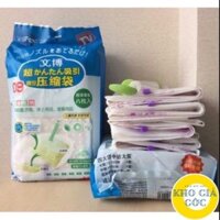 Set 8 túi hút chân không dùng để cất quần áo, đựng chăn màn , mang du lịch bảo vệ đồ dùng tặng kèm bơm tay
