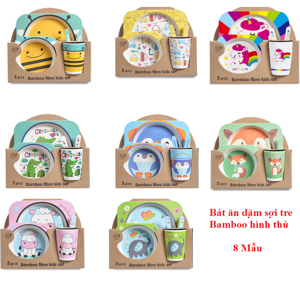 Set ăn dặm 5 món cho bé chất liệu sợi tre Bamboo
