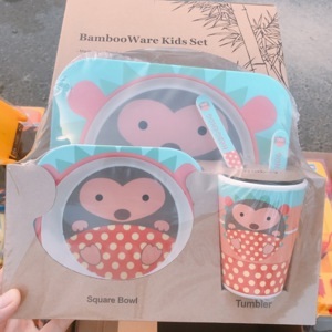 Set ăn dặm 5 món cho bé chất liệu sợi tre Bamboo