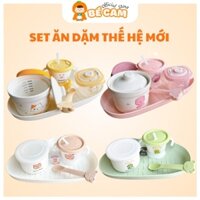 Set ăn dặm thế hệ mới đơn giản, tiết kiệm, set bát thìa cốc ăn dặm Silicone Cho Bé