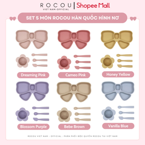 Set ăn dặm thỏ Rocou 5 chi tiết Hàn Quốc