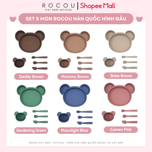 Set ăn dặm thỏ Rocou 5 chi tiết Hàn Quốc