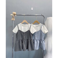 SÉT ÁO 2 DÂY BABY DOLL CÚC NGỌC