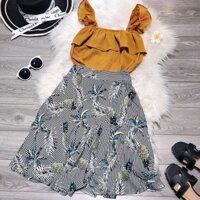 Set áo 2 dây cánh tiên và chân váy dứa