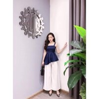 Set áo 2 dây đính ngọc + quần ống rộng