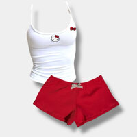Set áo 2 dây quần mini/hellokitty/kuromi