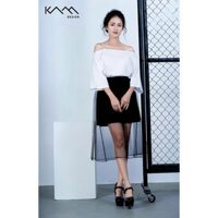 Set Áo 2 Dây Trễ Vai Kam Design Kèm Chân Váy Lưới Dáng Xòe 2 Lớp Nhẹ Nhàng SetD2