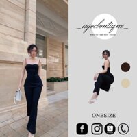 Set áo 2 dây và quần dài ống loe AIME STUDIO nữ [FREESIZE] Bộ đồ áo 2s cúp ngực kèm quần thun co giãn tôn dáng