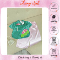 Set áo bà ba lụa mịn mướt mát 8-30kg hoạ tiết hoa sen dành cho bé gái