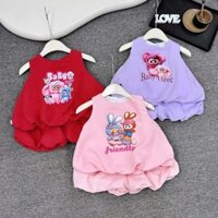 set áo BA LỖ 2 lớp dáng phồng, quần phồng dễ thương cho bé gái size 6-16kg