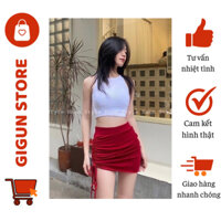 Set áo ba lỗ + chân váy rút dây