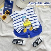 Set Áo Ba Lỗ + Quần Short Thời Trang Mùa Hè Cho Bé Trai