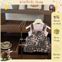 Set Áo Balo Và Yếm Hồng Hoạ Tiết Da Beo Cá Tính