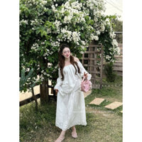 Set Áo BBD Thô Boi Trễ Vai Ren Hoa Kèm Chân Váy MIN • Melanie Boutique