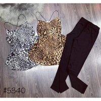 Set áo beo dây + quần legging