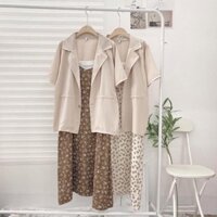 SET ÁO BLAZER MIX VÁY MAXI HOA SUÔNG SIÊU ĐẸP AMZ